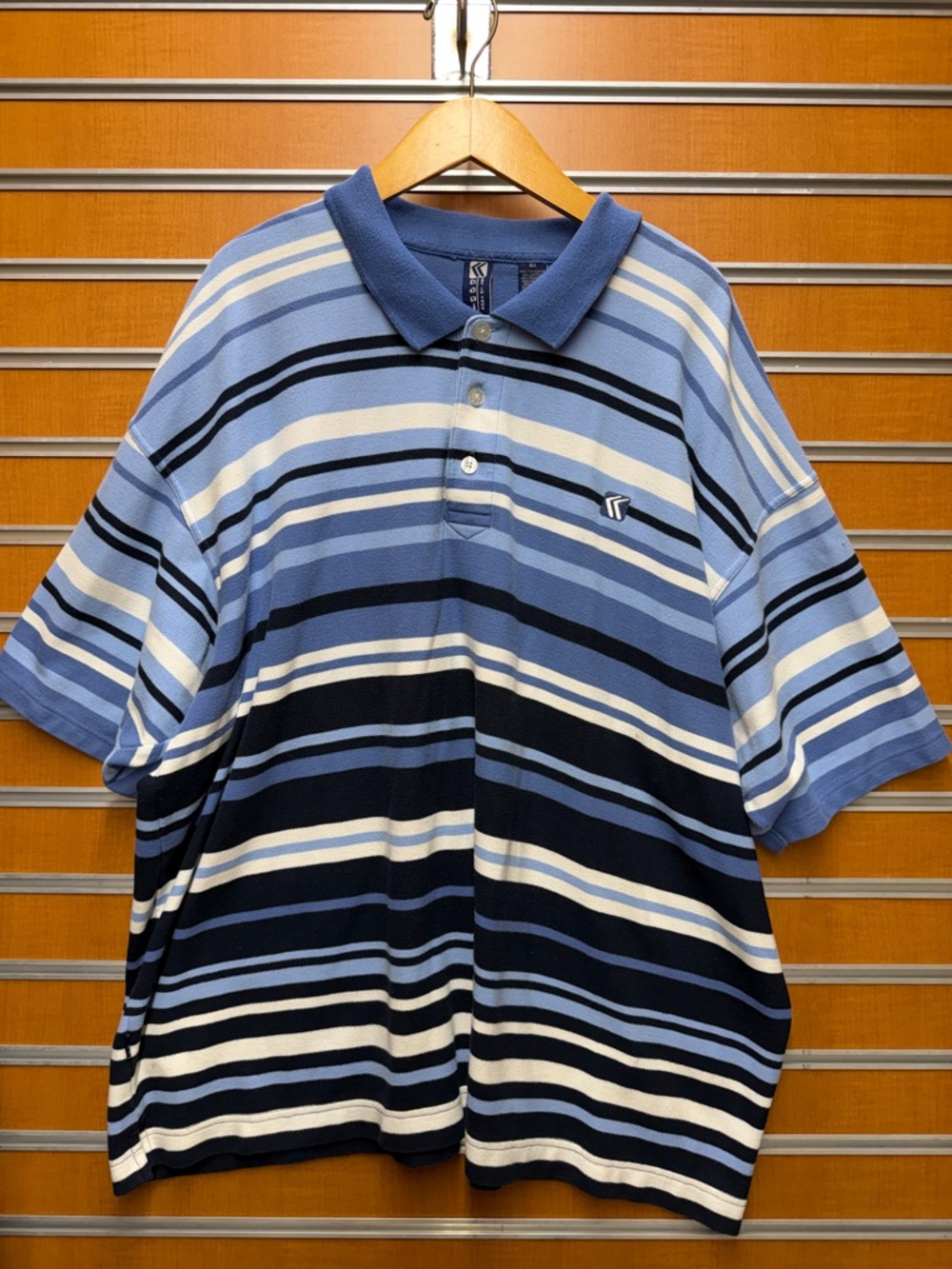 Karl Kani Blue Striped Polo Shirt